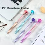 1PC Sparkling Diamond Ballpoint Pen - Assorted Colors Medium Point Ideal For Wedding Guestbook & Gift Packaging