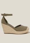 Cotton On Chris Closed Toe Espadrille Heel - Khaki Nubuck