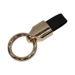 Chrome Gold Keyring With Black Leather Strap - Autostyle Motorsport South Africa