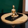 1pc Resin Golden Yoga Girl Figurine Meditation Room Decor Home Decor Zen Decor Shelf Accent Tabletop Decor Inspirational Sculpture