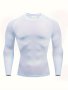 Men's Tight Fitting Fitness Fitting Top Sports Quick Drying Clothes Outdoor Training Breathable Long Sleeve Basic Layer Top