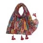 Yeieeo Boho Scarf For Women Lightweight Floral Printed Scarf Fall Winter Fashion Fringed SHAWL38