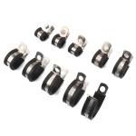 10 Pcs Car Rubber Cushion Pipe Clamps Stainless Steel Clamps Size: 5 16 Inch 8MM