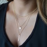 Simple Geometric Sequin Multilayer Luxury Necklace Women's Necklace