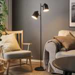 Serenity Double Head Floor Lamp In Matt Black Matt White - Matt White