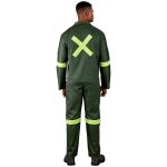 CONTI Acid Resistant Polycotton Suit - Reflective Arm Legs & Back - Yellow Tape
