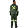 CONTI Acid Resistant Polycotton Suit - Reflective Arm Legs & Back - Yellow Tape