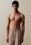 Patterned Swim Shorts - Red Striped