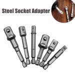 3PCS Chrome Vanadium Steel Socket Adapter Set Hex Shank 1 4" 3 8" 1 2" Extension Drill Bits Bar Set Hex Shank Adapter Extension