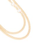 Goldair Gold Pearl Double Row Chain Belt
