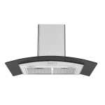 Falco 90CM Black Curved Wall Mount Extractor - FAL-90-38SG-B