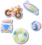 Uv Changing Beach 5 Pack Jibbitz - Multi Osfa