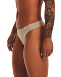 Women's Ua Pure Stretch Thong 3-PACK - Beige XS