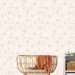 Butterscotch Floral Toile Wallpaper - 1.2M Wide X 3M High Non-adhesive Requires Wallpaper Glue
