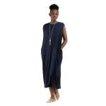 Tuck Sleeve T-Shirt Dress - Navy Free