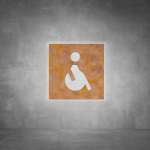 Wheelchair Sign D04 - Rust - Powder Coated Aluminum