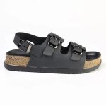 Two Buckle Sling Jelly Burk Sandal - Black - 8