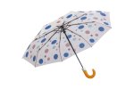 Exclusive 21" Wooden Hooked Handle Auto Open & Close Fold-up Rain Umbrella