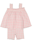 Pink Gingham Two Piece Set - 0 3 Mths Pink