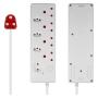 Switched 8WAY High Surge Multi Plug 0 5M White