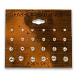 Fashion Round Earrings 12 Pair - Silver