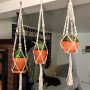 1PC Macrame Handmade Plant Hanger Baskets Flower Pots Holder Balcony Hanging Decoration Flowerpot Net Bag Home Garden Supplies