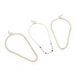 Goldair Gold 4-LEAF Necklace Set