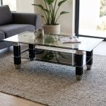 Coffee Table With Glass Top - Black