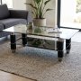 Coffee Table With Glass Top - Black