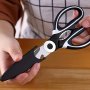 Heavy-duty Stainless Steel Kitchen Scissors - Multi-functional Large Panda Shears For Chicken Bones & Everyday Use