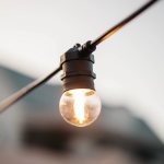 20M Festoon String Lights 20 Retro Bulbs Black Cable