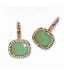 Diamante Stone Hoop Earrings - Mint Free