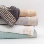 Jacquard Crest Collection Bath Towel - Duck Egg