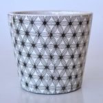 Black & White Crisscross Design Planter – 14X16CM