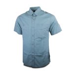 WBM822 Men's Poplin Short Sleeve Shirt - 4XL Steel Blue