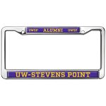Wisconsin-stevens Point Alumni Logo Full Size Standard License Plate Metal Frame