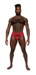 Sassy Lace Bikini Solid Pouch Red
