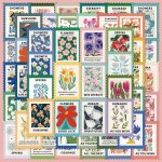 50PCS Floral Stamp Stickers - Waterproof Matte Finish For Laptops Journals Phone Cases & Tumblers - Pvc Self-adhesive Irregular