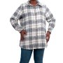 Ivory/black Check Print Shacket Top - 48