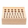 Akozon Leather Craft Tool Rack 46 Holes Leather Craft Tool Wood Rack Wooden Punch Tool Stand Holder Organizer