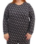 Ladies Heart Detail Pj Top - 6XL Black