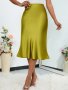 Solid Simple Skirts Casual High Waist Knee Length Summer Skirts Women's Clothing