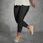 Plus Size Plain Sport Body Logic Leggings - Black
