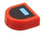Parts Tile Round 1 X 1 Half Circle Extended With Bright Light Blue Rectangle On Black Background Pattern 24246PB037