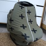Car Seat Cover Monochrome Green With Crosses