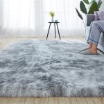Grey Fluffy Rug Multiple Sizes