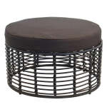 Madison Round Ottoman Black Natural - Natural