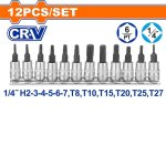 12 Piece 1 4" Drive Bit Socket Set WST2414