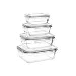 4 Piece Rectangular Storage Container Set Clear