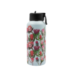 Pink Protea Stainless Steel Hot And Cold Flask - Straw Lid - 540ML
